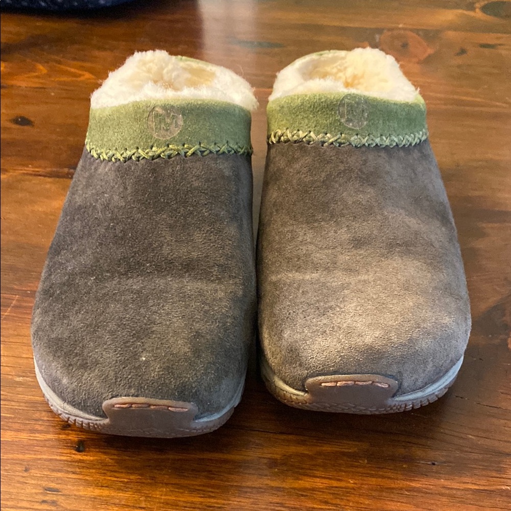 Merrell fuzzy clogs mules encore